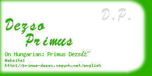 dezso primus business card
